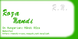 roza mandi business card